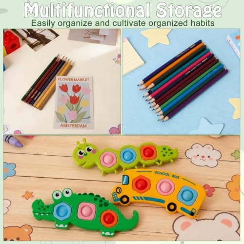 3 Packs Fidget Popper Sensory Toys, Cute Animal Push Bubble Toys for 1-3 Y — view 4