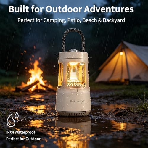 Camping Lantern Bluetooth Speaker, Outdoor Waterproof Wireless Speaker with Dual-Color Ambient Light, Bluetooth 5.3 Portable Speaker with TWS Stereo for Camping Patio Backyard (White) — view 6