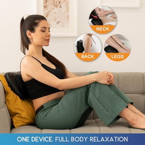 Comfort Supplies Back Massager, Neck Massage, Shiatsu Pillow with Heat, Deep Tissue Kneading Massager for Neck, Back, Shoulder, Legs, Electric, Muscle Pain Relax, Gifts for Women Men Mum Dad Him Her — view 3