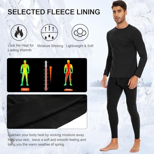 SIMIYA Thermal Underwear Mens Long Johns Fleece Lined Leggings — view 2