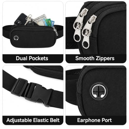 LUFFLOK Black Waterproof Bag Running Waist Pack Waterproof Bumbags — view 3