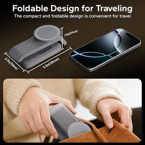 Eazpower 3 in 1 Wireless Charging Station for Apple Watch and iPhone, Foldable Magnetic Charger Stand for iPhone 17e/Air/17-12 Series, AirPods, Travel Magsafe Charging Dock with Night Light — view 3