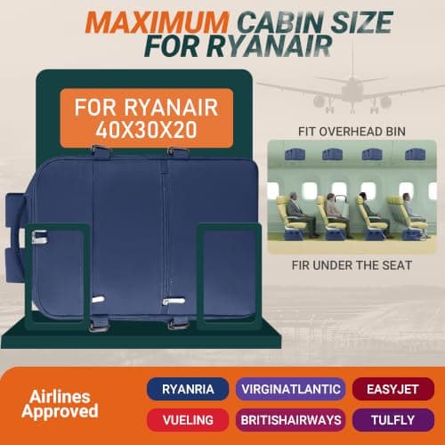 xlodea for Ryanair Cabin Bags 40x30x20 Cabin Bag Travel Backpack Cabin Size — view 2
