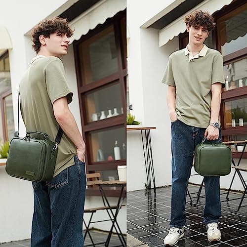 KYALOU Electronics Travel Organizer, Large Electronic Accessories Cable Case with Adjustable Dividers, Waterproof Tech Storage Bag Gifts with Double Layers for Cord, Charger, Power Bank - Olive Green — view 6