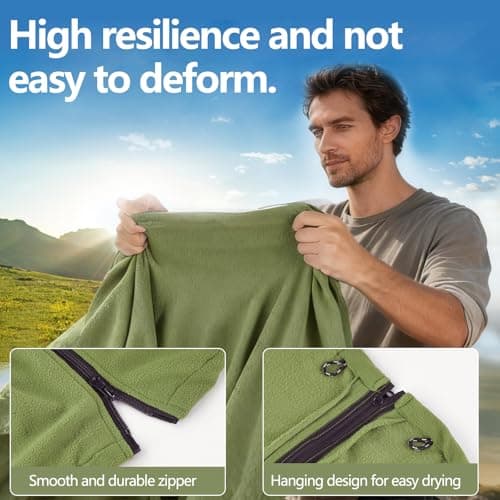 : GaoBangM Fleece Sleeping Bag Liner, Lightweight Envelope Camping Sheet — view 4