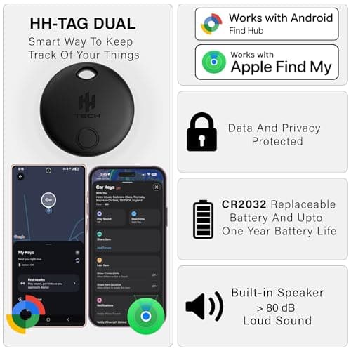 HH-Tech Smart Tracker Tag Dual (Black Pack-4) For Apple and Android Devices — view 5