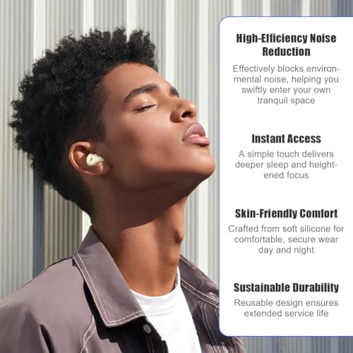 ALIIP Ear Plugs for Sleeping, Reusable Silicone Noise Cancelling Earplugs with 7 Ear Tip Sizes(XS/S/M/L) & Portable Case, Comfortable Hearing Protection for Work, Travel & Focus,White — view 4