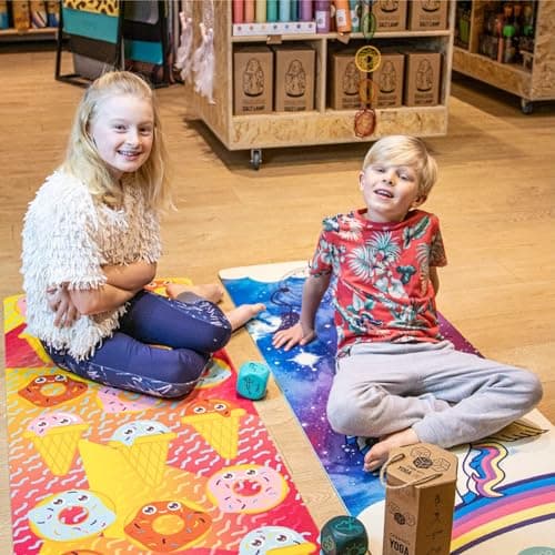 Myga Childrens Yoga Mat - Non-Slip Kids Mat for Yoga, Fitness and Exercise - Multipurpose Mat with 8 Yoga Poses on Reverse - Comfortable, Lightweight and Travel Friendly - Sweet Dreams — view 3