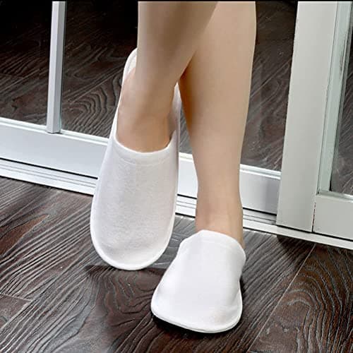 kuou 2 Pairs Disposable Closed Toe Slippers for Hotel, Spa, Travel — view 6