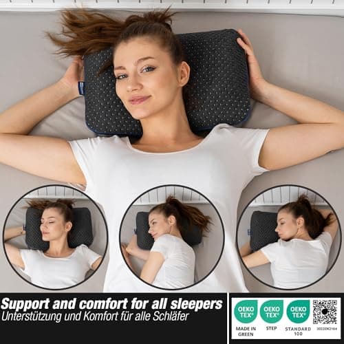 Marcolumb Travel & Camping Comfortable Memory Foam Pillow – Easy to Carry Portable Bag – Temperature Regulating Pillow Case - Perfect for Travelling — view 5