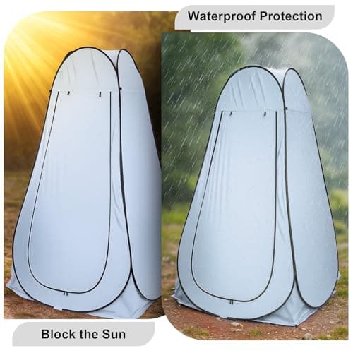 BREEZENEST Pop Up Tent | Toilet Tent for Camping Portable Privacy Shelter | Shower Tent for Outdoor Changing, Beach, Fishing | Instant Pop Up Toilet & Changing Room (Grey) — view 4
