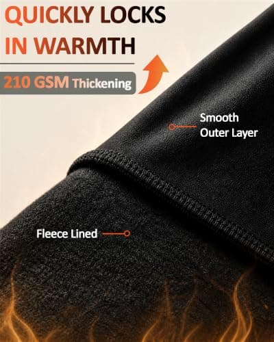 Stathmon Women's Thermals Underwear Set, 210 GSM Soft Fleece Lined, Black — view 2