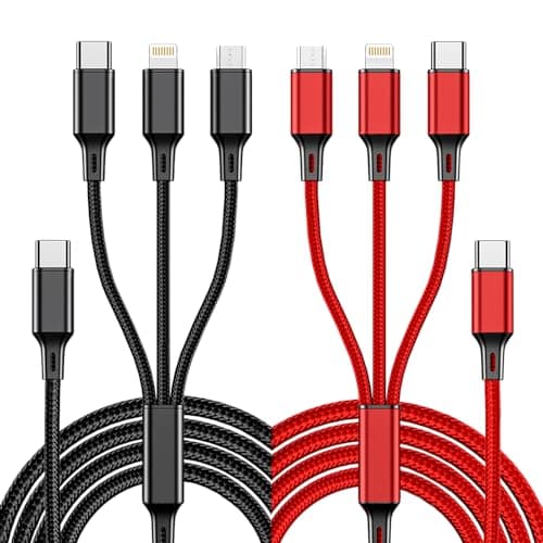 Multi Charger Cable,USB C 3 in 1 Charging Cables for Multiple Devices 2Pcs