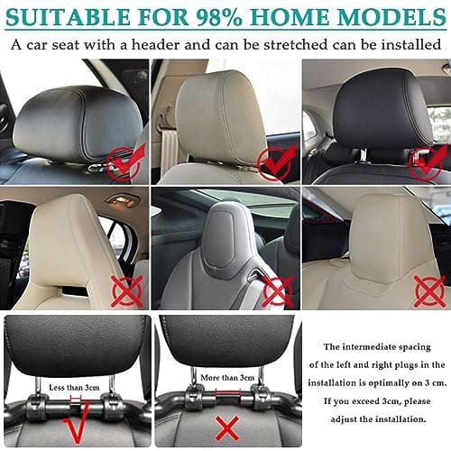 OctBird Car Seat Headrest Pillow Detachable Premium Car Head Support for Adults Car Neck Head Shoulder Sleep Cushion Adjustable Travel Sleeping Cushion for Kids Adults-37 x 28cm,Black Support Headrest — view 6