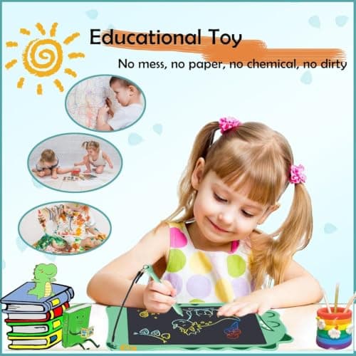 Dinosaur LCD Writing Tablet, 8.5Inch Green Toddler Drawing Pad for Kids — view 5