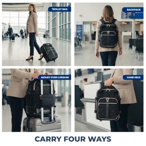 Aerolite Premium 40x30x20 Ryanair & Wizz Air 2 Wheel Trolley Backpack Bag — view 6