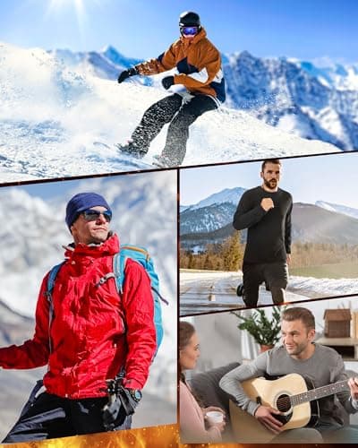 Roadbox Men's Thermal Base Layer Top 1-2 Pack, Fleece Lined Long Sleeve — view 5