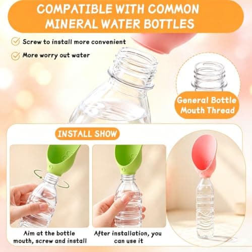 Portable Dog Water Bottle,Silicone drinking cap for bottles dogs(Green) — view 6