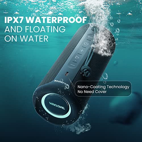 MIATONE Boompro Bluetooth Speakers 36W Portable Speaker with Stereo Sound Bass, Bluetooth 5.3 Wireless IPX7 Waterproof Speaker with USB Type C Charging Port and 5000mAh 16H Playtime (Blue) — view 5