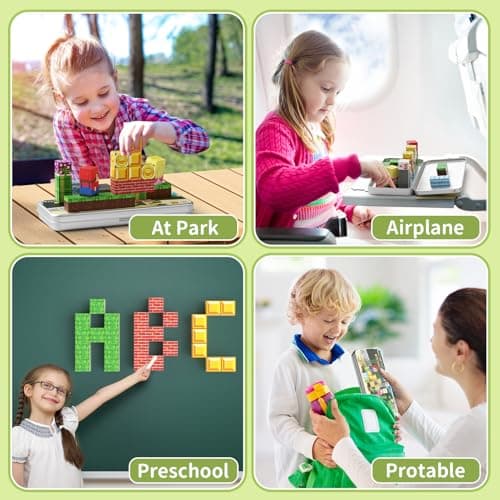 Magnetic Blocks Travel Toy for Kids: 35pcs Adventure Iron Case Building Set — view 6