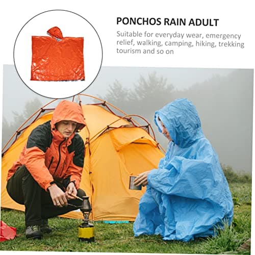 Emergency Poncho Waterproof Orange Polyester Film for Camping Hiking — view 5