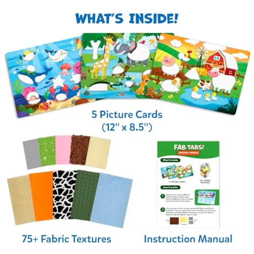 Skillmatics Fab Tabs – Animals, Sensory & Tactile Fabric Art & Craft Kit — view 3