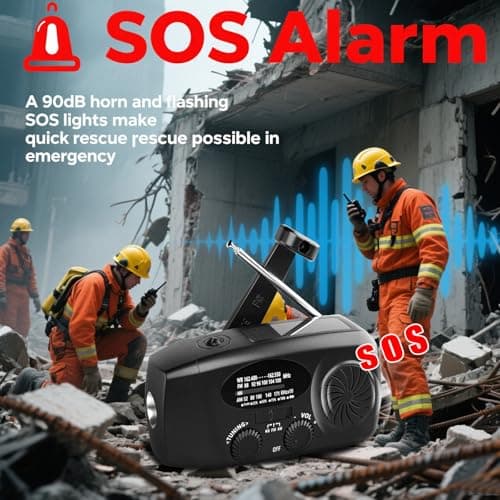 2000mAh Wind Up Solar Radio, Emergency Crank Weather AM/FM, Type-C — view 6
