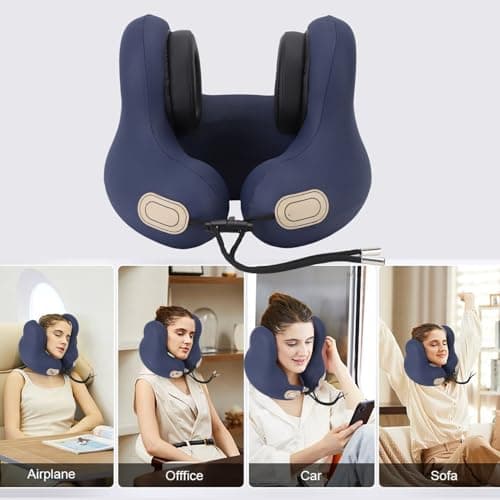Bewinner Travel Pillow, Memory Foam Neck Pillow with Bluetooth Noise Canceling Headset, 360º Support Plane Pillow for Head Support, Traveling Music Pillows for Home Flight Car — view 5