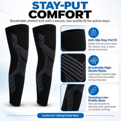 Cctetn Leg Compression Sleeves 1 Pair Knee Support Men Women for Running — view 5