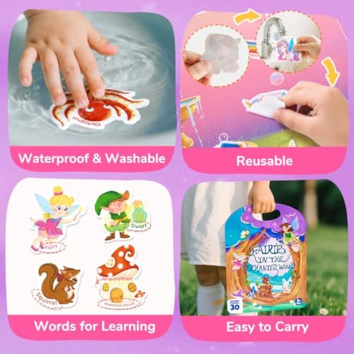 JoyCat Reusable Sticker Book Set (3-Pack): Unicorn, Fairies, Mermaid — view 5