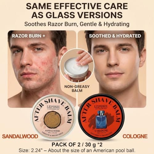 LEPONIX Men's Traditional Shaving Kit Gift Set with Aftershave Balm — view 5