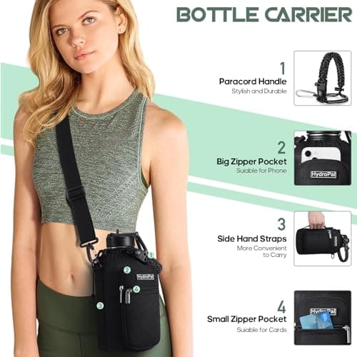HydroPal Vacuum Insulated 1.9L Stainless Steel Water Bottle with Dual Lids — view 5
