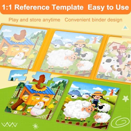 NEBURORA Magnetic Puzzles for Toddlers, Educational Travel Toys Car Plane Activities For Kids, 48 pieces Learning Magnet Puzzles for Road Trip, Kids Birthday Gifts — view 4
