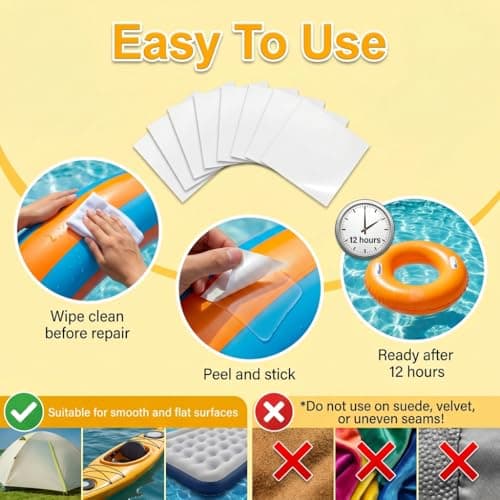 8 Pcs Waterproof Inflatable Pool Repair Kit, TPU Pool Patch Repair Kit — view 5