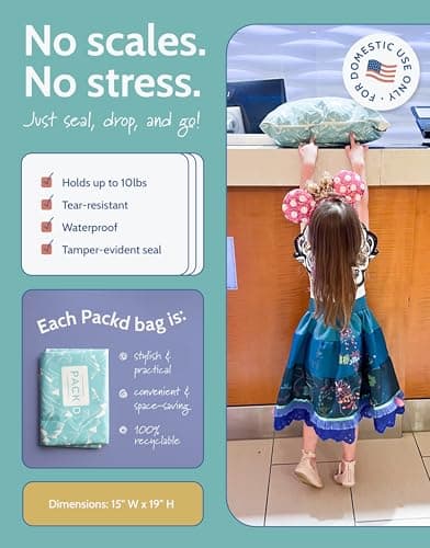 PACKD Prepaid & Prelabeled Shipping Bags for Clothes, Laundry, & Overflow - Waterproof, Tear-Resistant, Tamper-Sealed, Lightweight, Folds Flat Travel Packaging Bags - 3-Pc Bundle, 15" x 19" — view 3