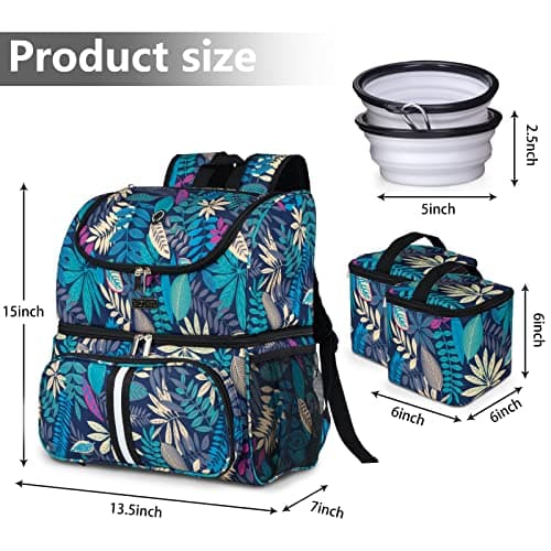 BAGLHER丨Pet Travel Bag, Double-Layer Pet Supplies Backpack (for All Pet Travel Supplies), Pet Travel Backpack with 2 Silicone Collapsible Bowls and 2 Food Baskets. (Patent Pending) — view 4