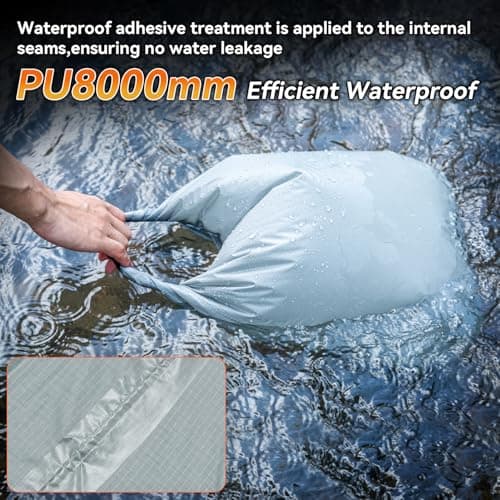 HIKEMAN Waterproof Dry Bag Set - Lightweight Canoe Bags Dry Sack,Roll Top Drifting Bag,3-Pack Stuff Sack for Kayaking Rafting Boating Hiking Camping Travel Backpacking (Grey) — view 4