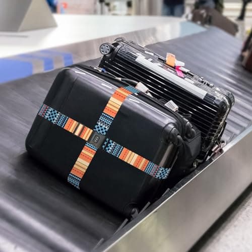 2 PCS Luggage Straps, Suitcase Straps with Lock, Adjustable Suitcase Straps, Thick Suitcase Belt Strap, Heavy Duty Luggage Straps, Lockable Luggage Straps for Suitcases — view 5
