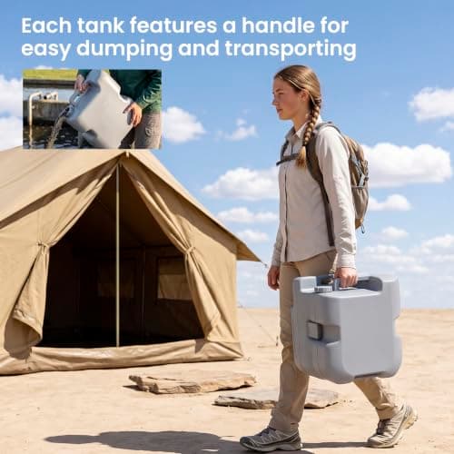 Outsunny Portable Camping Toilet 20L Flushable with 2 Detachable Tanks — view 5