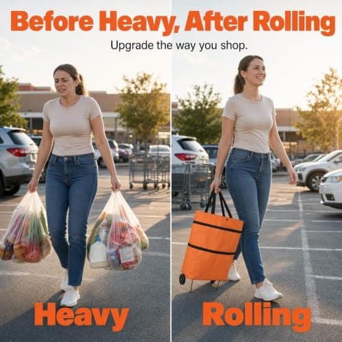 Foldable Shopping Bag with Wheels – Large Capacity Shopping Cart — view 6