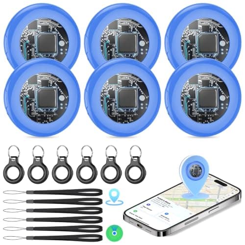 Tukio Air Tracker Tags-6 Pack [MFi Certified] for Apple Find My (iOS Only)