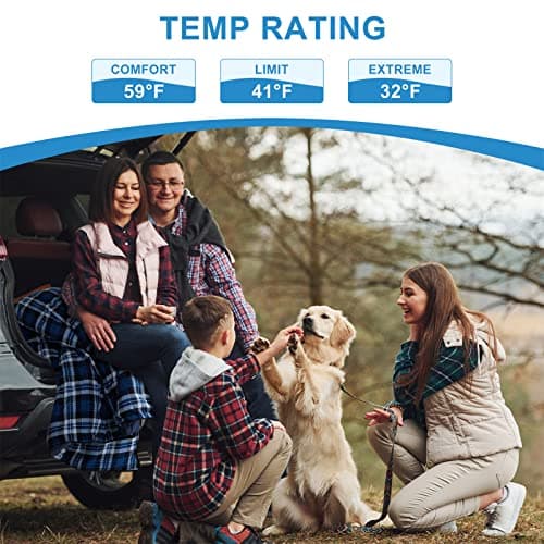 Agemore Cotton Flannel Double Sleeping Bag For Camping, Backpacking, Or Hiking. Queen Size 2 Person Waterproof Sleeping Bag For Adults Or Teens. Truck, Tent, Or Sleeping Pad, Lightweight — view 2