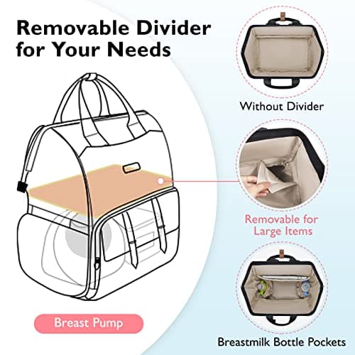 MOMMORE Changing Bag Backpack with Insulated Cooler Storage Bags, Baby Nappy Diaper Bags with 15.6" Laptop Sleeve for Travel Work, Mom Breast Pump Backpack, Fits Medela/Philips Avent/Spectra — view 4