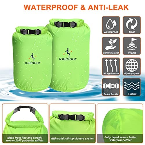 ioutdoor Boat Dry Bags 2L/5L/10L/20L/40L/70L Waterproof Dry Sacks(Green 2L) — view 2