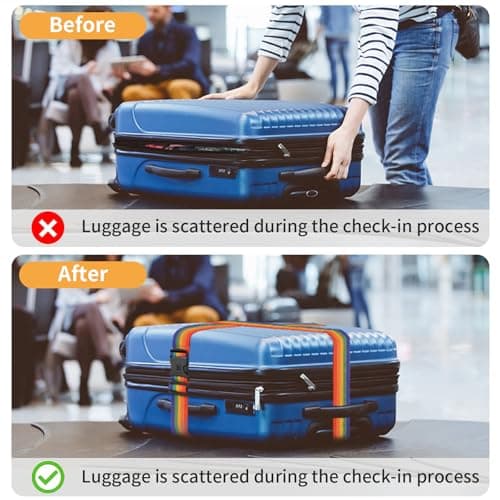 BILIONE 4 Pcs Luggage Straps for Suitcases Strap Lockable Suitcase Belts — view 6