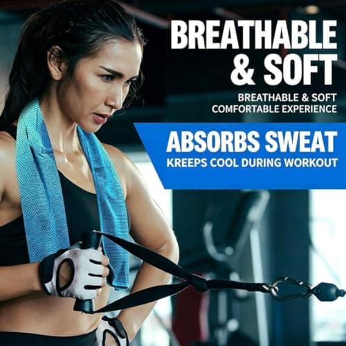 5Pcs Cooling Towel, Ice Towels for Neck Hot Weather Essential, 80x30cm Quick Dry Ice Cool Microfibre Sweat Towel, Soft Breathable for Outdoor Work,Gym,Camping,Travel,Yoga,Sports,Fitness (Set) — view 3