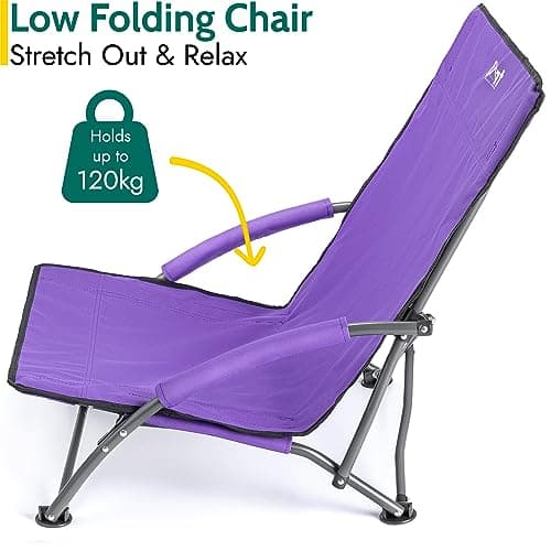 Trail Sisken Low Folding Beach Chair, Purple — view 4