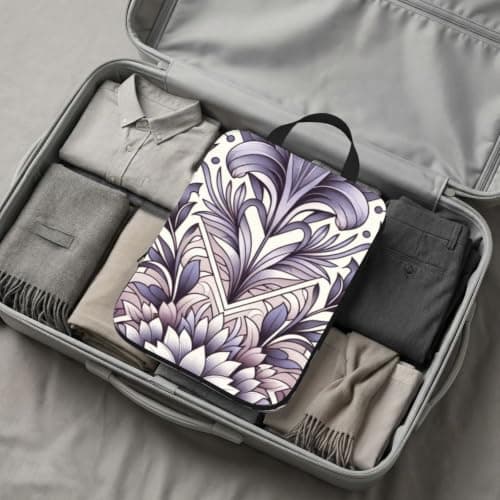 Vortithora 4 Set Lavender-Geometric-Pattern Compression Packing Cubes — view 6