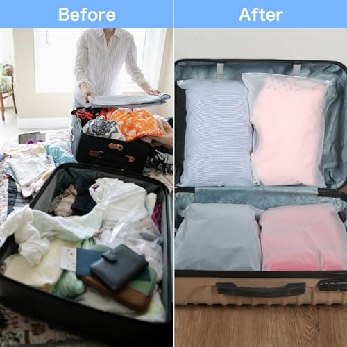 30Pcs Large ZipLock Bags for Clothes, 40x30cm Plastic Travel Bags, Reusable hospital bag organiser pouches, Waterproof Big Zip lock Bags for Clothes Shoes Cosmetics — view 3