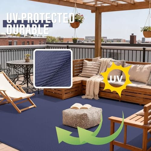 smiry Waterproof Outdoor Rug Lightweight Foldable Garden Rugs, 150x240 cm — view 3